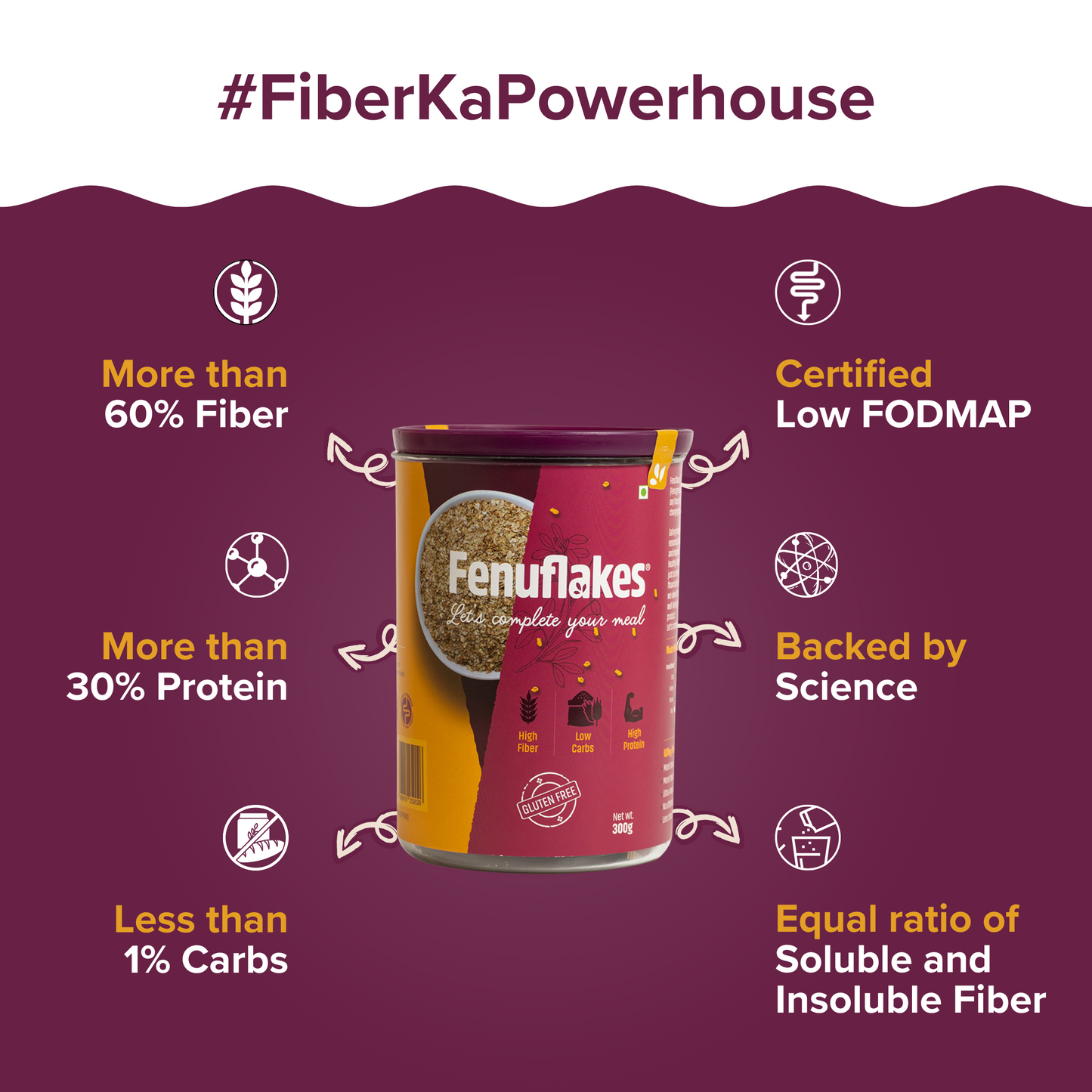 Fenuflakes - Protein and Fiber rich food (300g)
